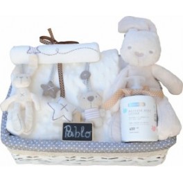 cesta mimbre blanca para canastillas para bebes. Regalos recién nacido